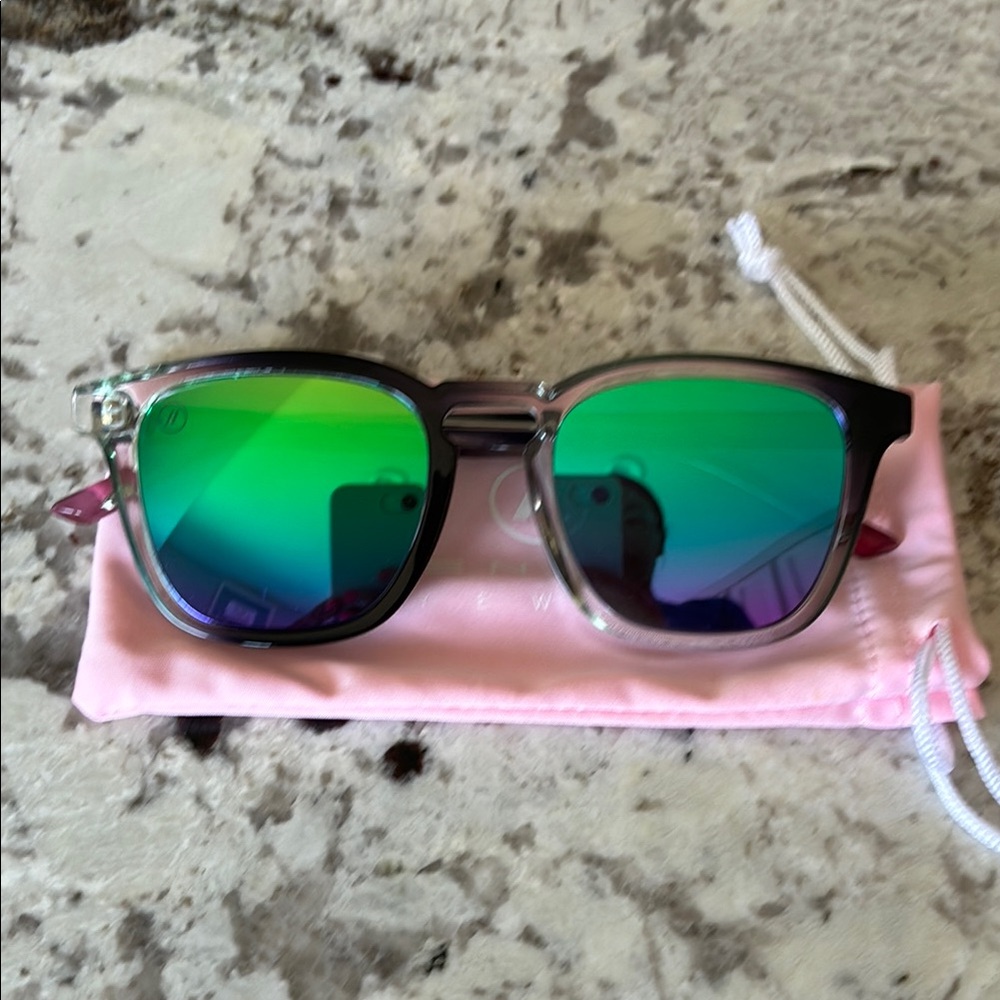 Stylish Green and Purple Sunglasses